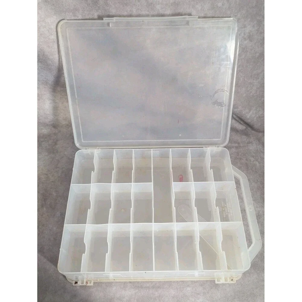 Clear Plastic Slot Car Nail Polish Craft Case Organizer 46 Slots Double Sided